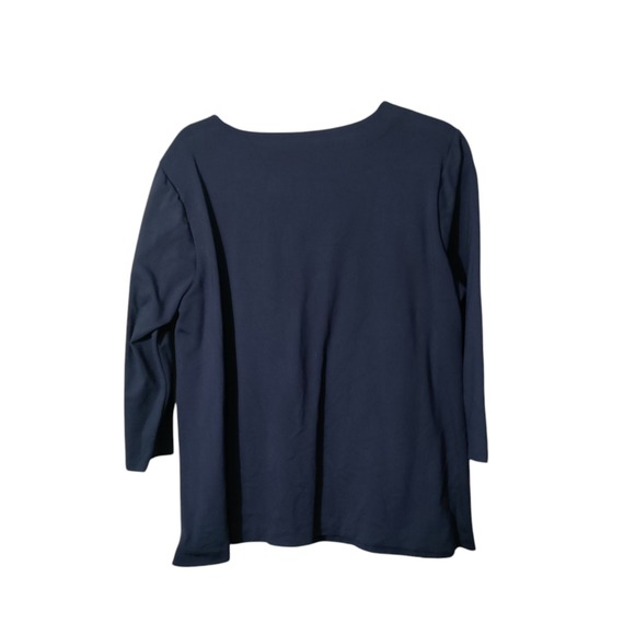 Boden Evie Ponte Stretch Top Navy Blue Anchor Sailorcore Nautical US 16 - Picture 2 of 9